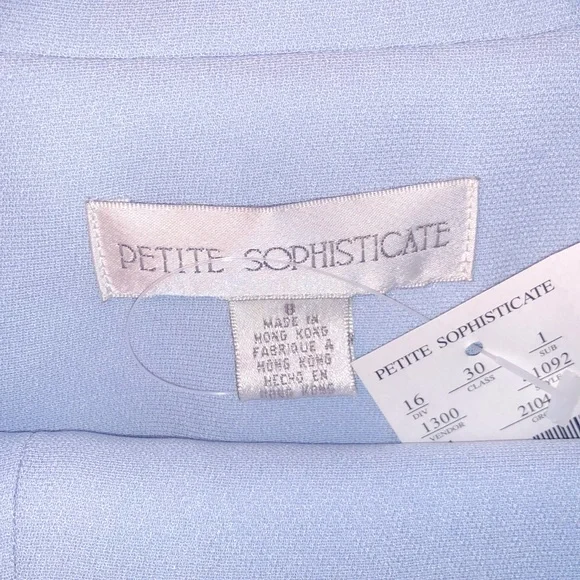 NWT Matching Baby Blue Jacket Pant Suit Size 8